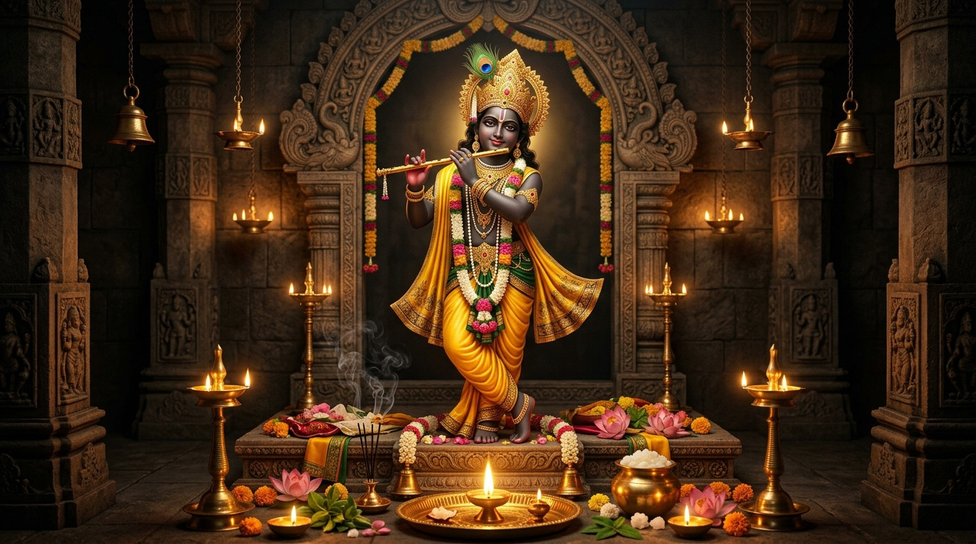 श्री कृष्ण जी की आरती — आरती कुंज बिहारी की