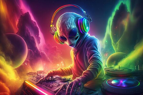 rainbow colors alien is a resident dj in the club background of rainbow colors illustration generati.jpg