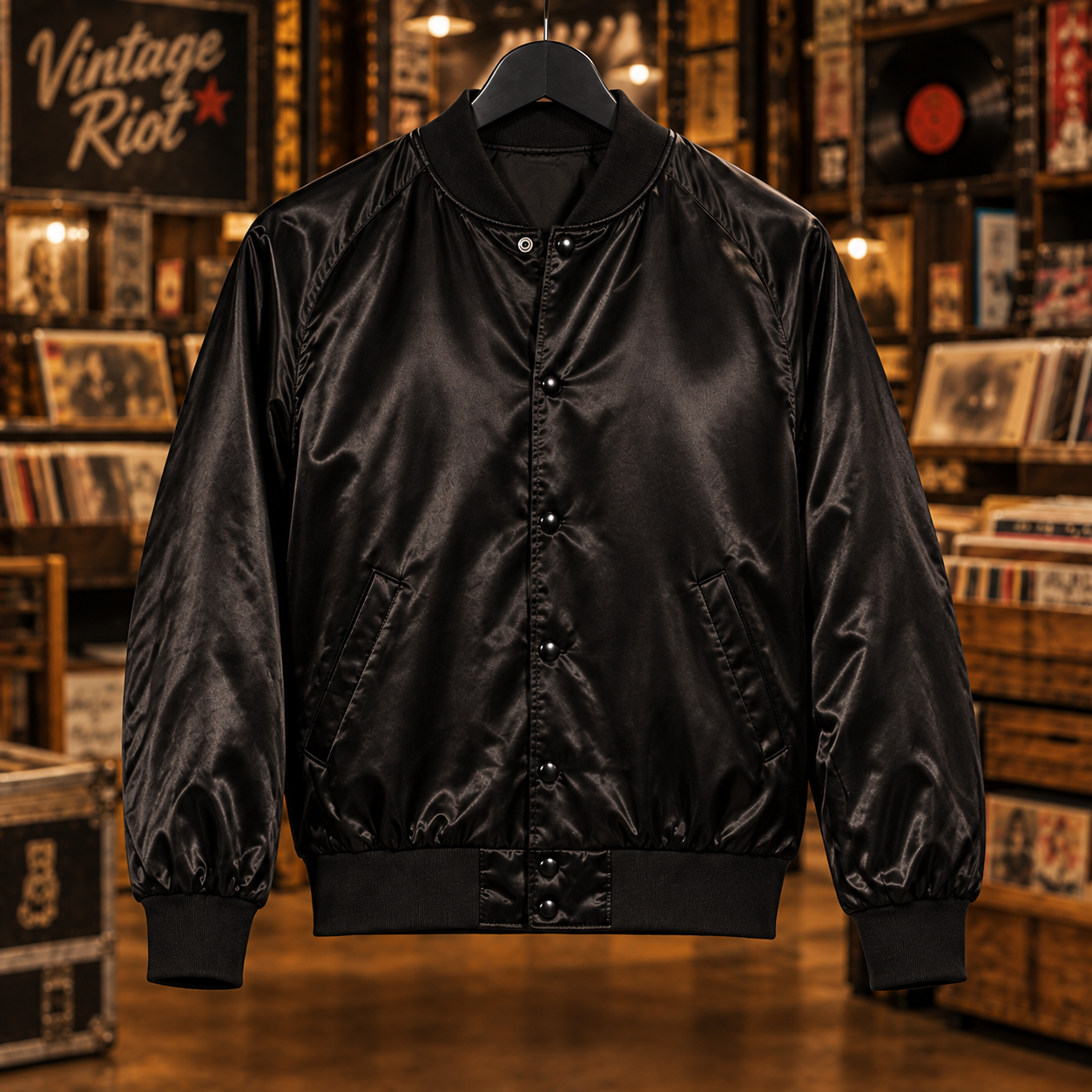 1985 Live Aid Retro Concert Jacket — Black — front design view