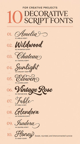 007 7 Decorative Script Fonts for Creative Projects De.1