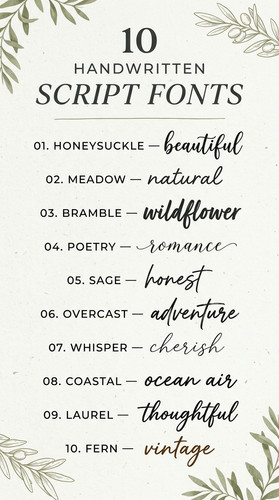 008 8 Handwritten Look Script Fonts Create a vertical .1