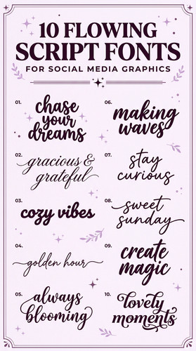 006 6 Flowing Script Fonts for Social Media Create a v.1
