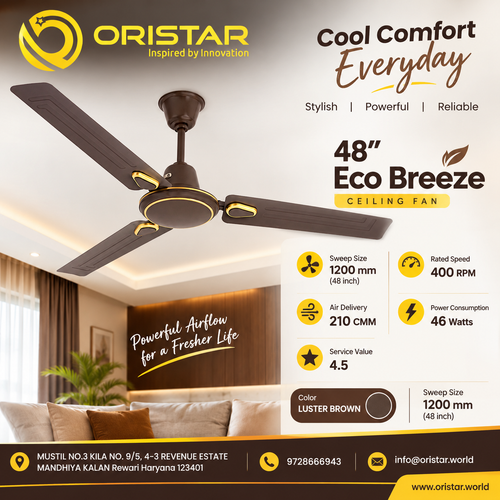 Oristar Eco Breeze Ceiling Fan – Luster Brown.2