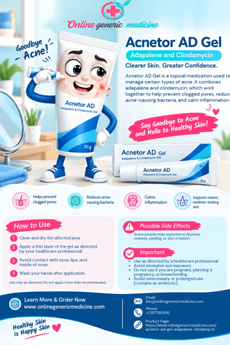Acnetor AD Gel – Adapalene and Clindamycin-OnlineGenericMedicine.Com.2