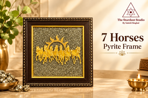 Buy 7 Horses Raw Pyrite Frame Online at Best Price| The Stardust Studio.2