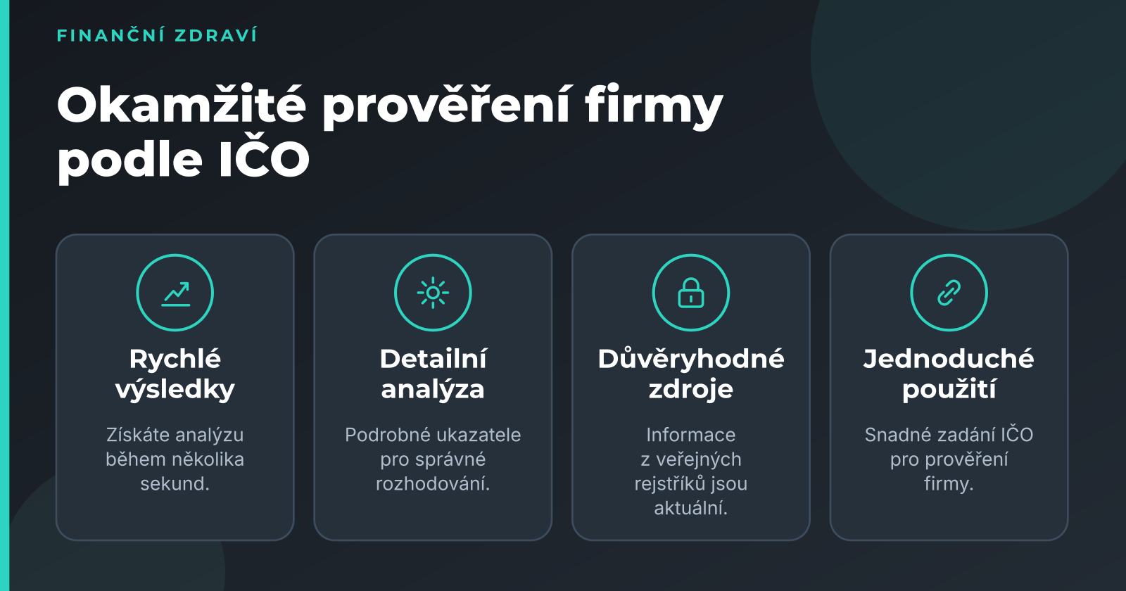 Okamžité prověření finančního zdraví české firmy podle IČO