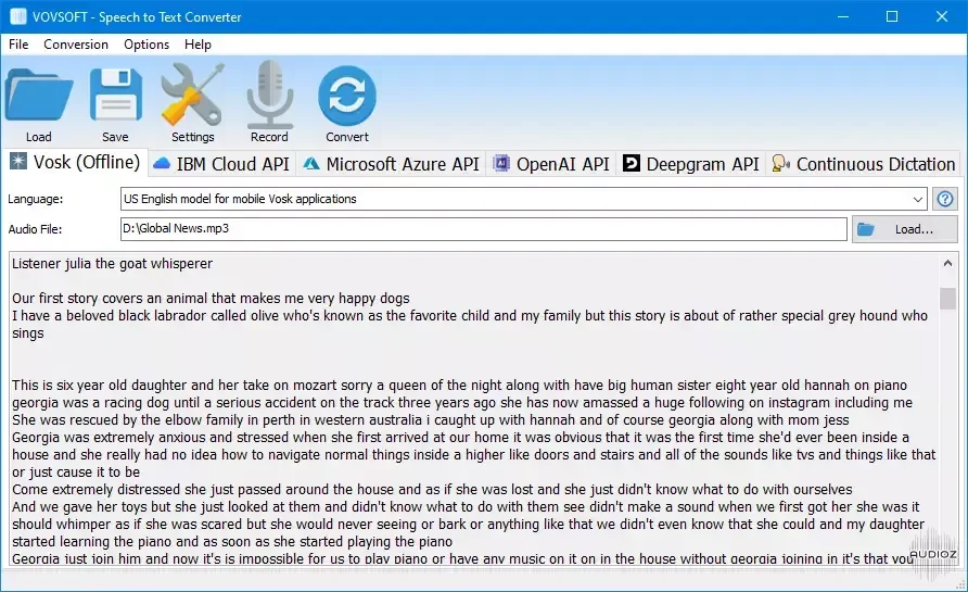 VovSoft Speech to Text Converter v5.4 WiN