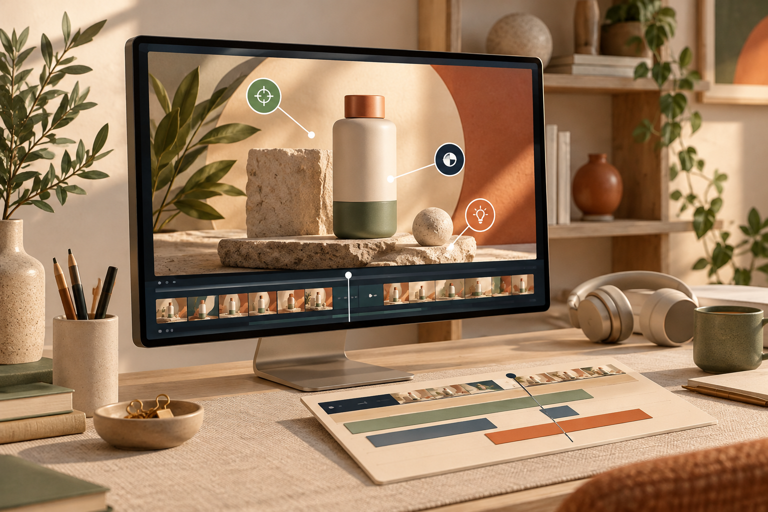A video review workspace checking a product-video first cut