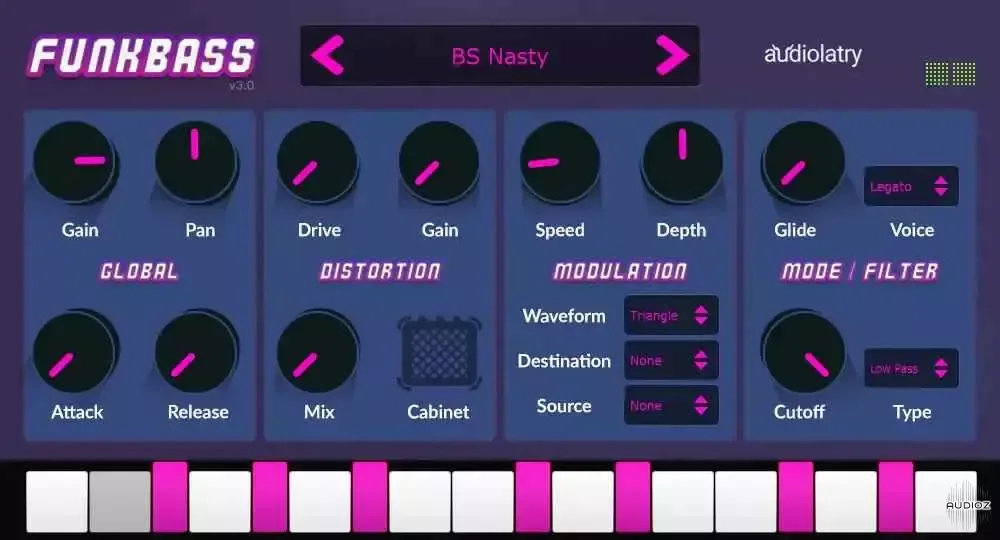 Audiolatry Funkbass v3.0 VST VST3 AU WiN macOS [FREE]