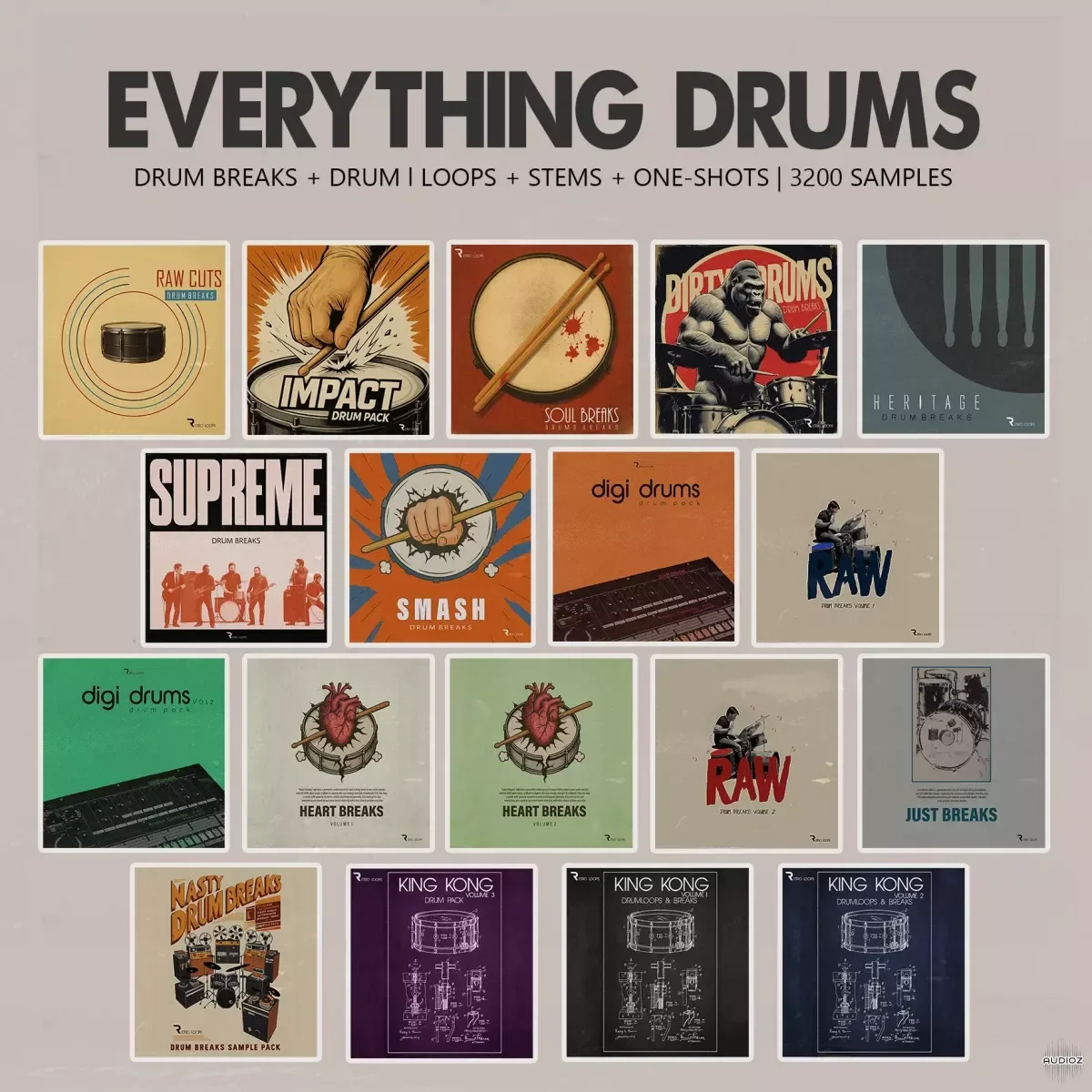 Retro Loops Everything Drums (One-Shots and Drum Breaks) WAV