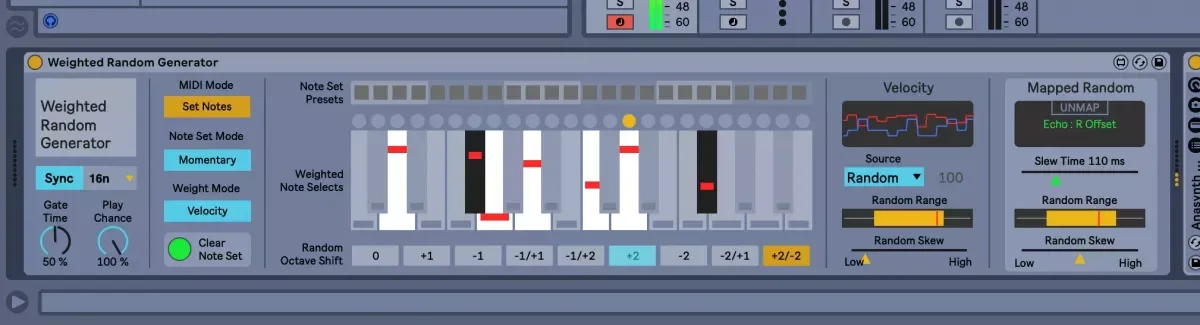 Alchemical 9 Weighted Random Generator (For Max For Live Devices) [FREE]