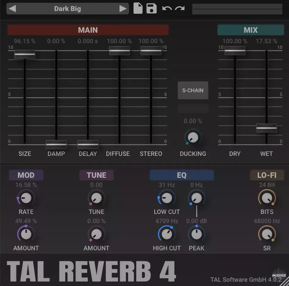 Togu Audio Line TAL-Reverb-4 v4.0.2 x64 VST VST3 AU AAX CLAP WiN MAC LiNUX [FREE]