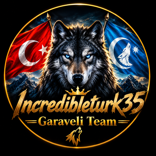 Gold Wolf Emblem mit Flaggen