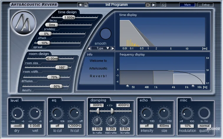 ArtsAcoustic Reverb "Dark Blue" skin by m5g
