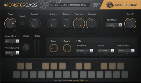 MonsterDAW MONSTER Bass v1.0 x32 x64 VST AU WiN MAC [FREE]