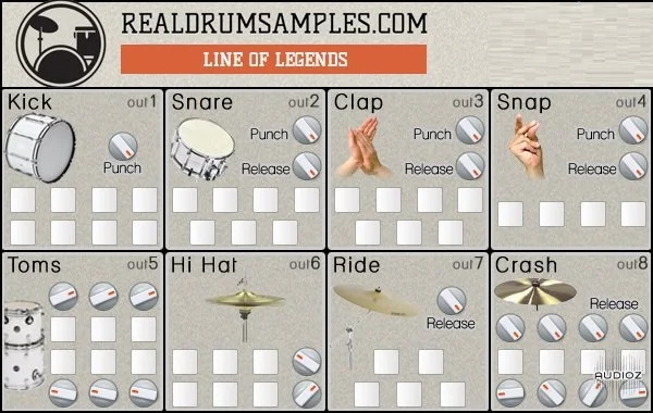 Realdrumsamples - Line of Legends x64 x32 VST AU WiN OSX [free]