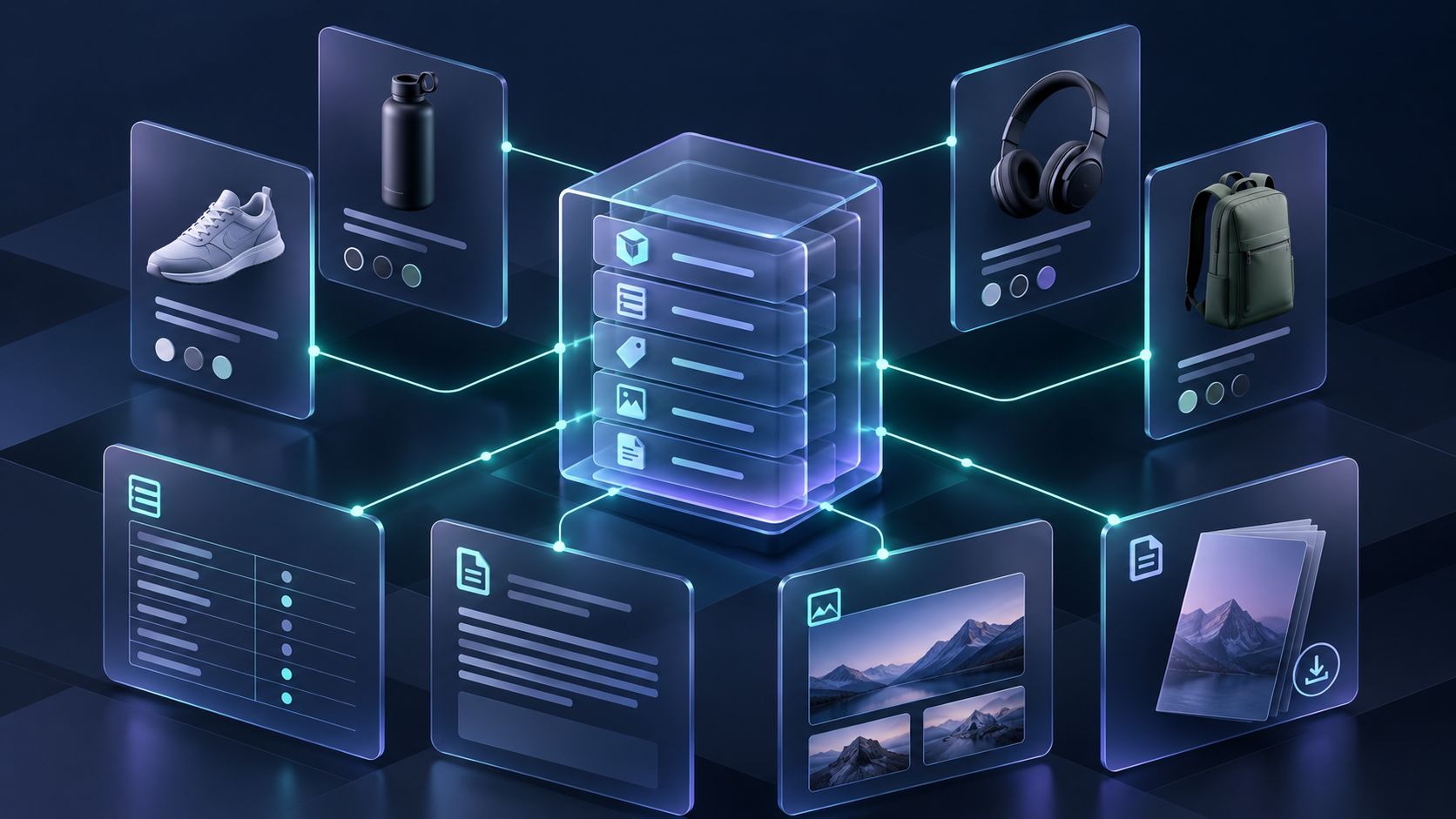 Reusable product content data connected across a Shopify catalog