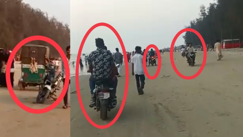 বাঁশখালী সমুদ্রসৈকতে বালুর ওপর যানবাহনের দাপট, পর্যটকদের ভোগান্তি ও দুর্ঘটনার শঙ্কা