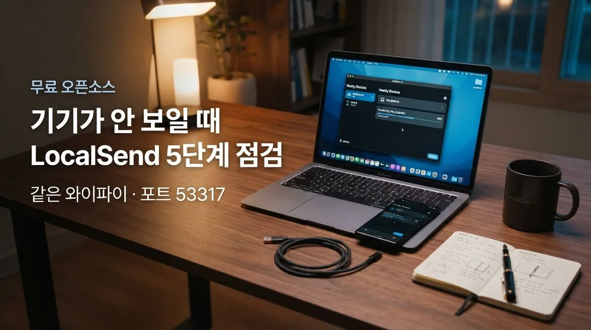 LocalSend 사용법, 같은 와이파이인데 기기가 안 보일 때 확인 순서