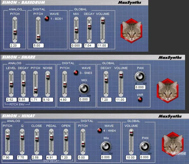 MaxSynths - Simon Drums x32 VST WiN [free]
