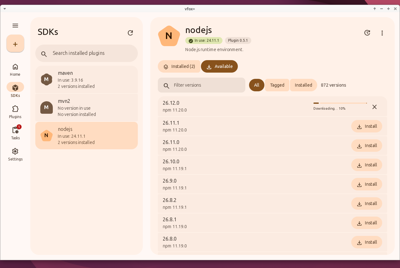 Installing a version of nodejs