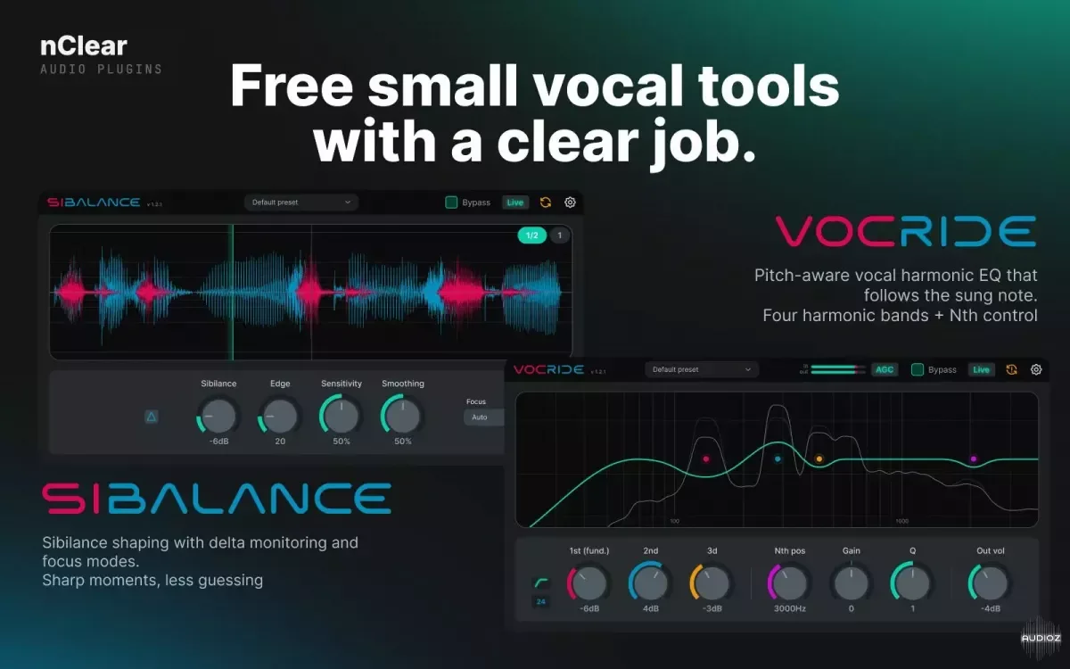 nClear VocRide v1.2.3 VST3 CLAP AU LV2 WiN MAC LiNUX [FREE]