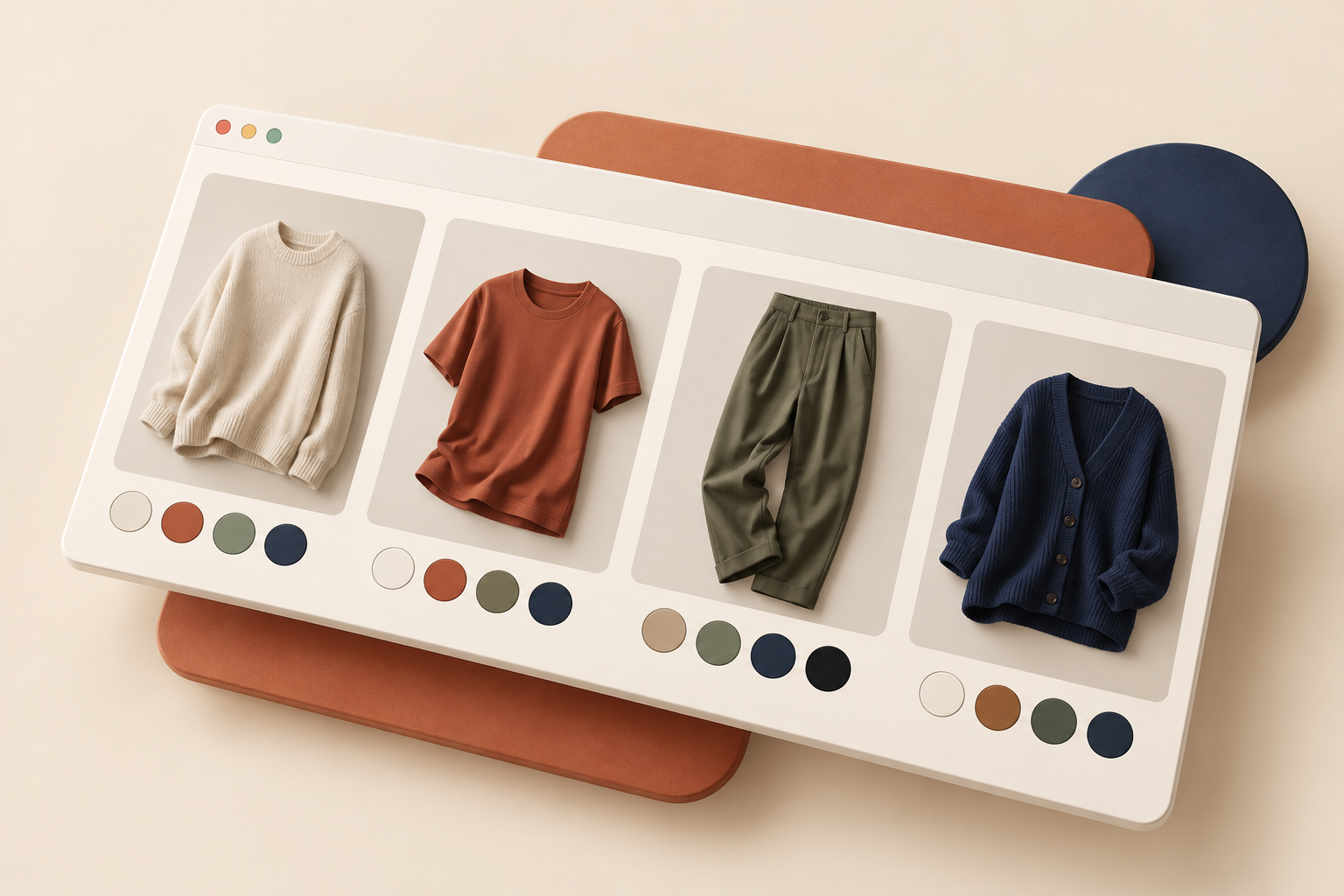 Shopify collection grid with color swatches