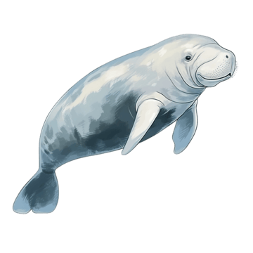 pngtree manatee or sea cow simple drawn manatee isolated png image 11616415.2
