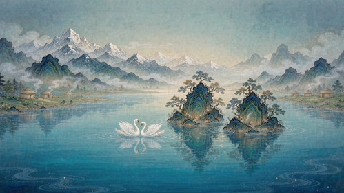 蒙古族恋人殉情泪水成湖的传说与天鹅守湖的意象【民间传说】·意象