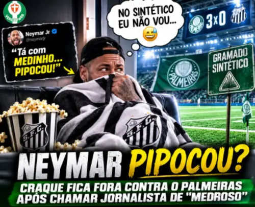 NEYMAR PIPOCOU? Craque fica fora contra o Palmeiras após chamar jornalista de medroso