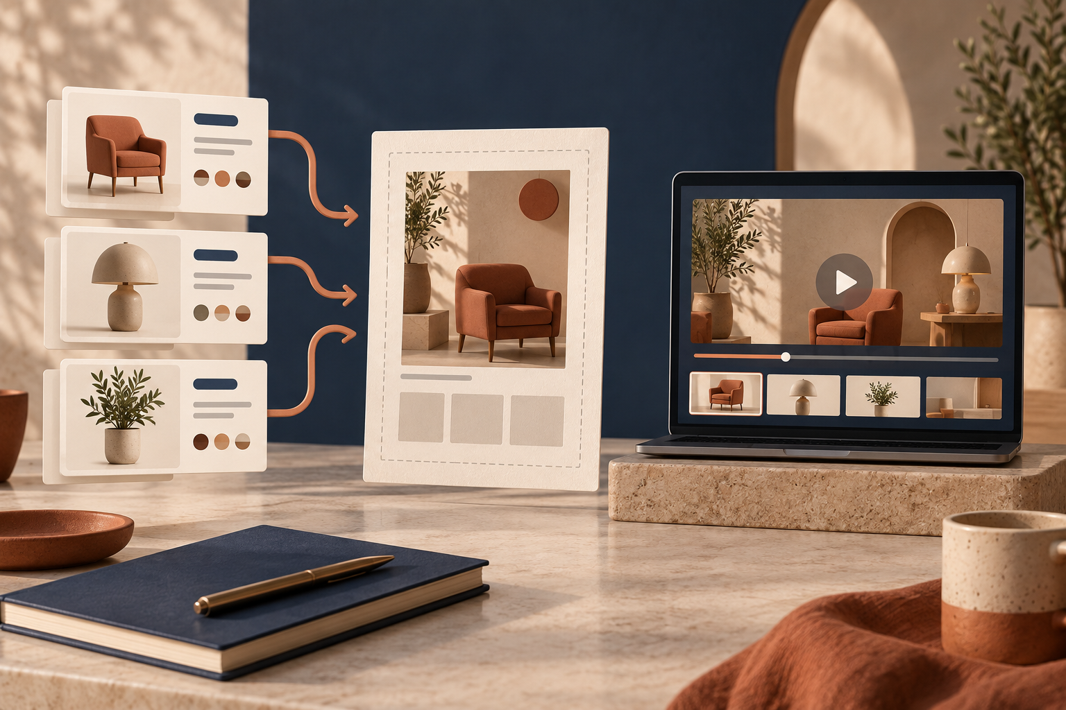 Catalog data flowing into a video template