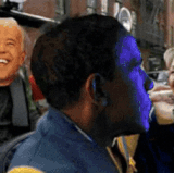 celebrating 04 joe biden michelle and barack obama and hillary clintons heads jamming as they drive .gif