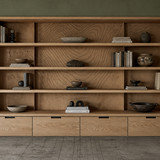 wooden display bookshelf interior