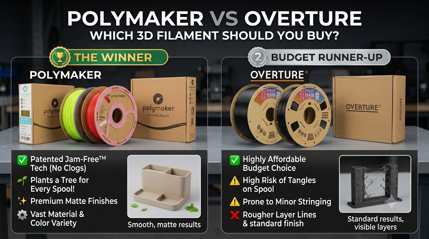 Polymaker vs. Overture: Which 3D Filament is Best for Your Setup?