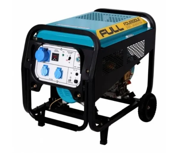 Дизельный генератор FULL FDL6500LE номинальной мощностью 4.5 кВт с баком 12.5 л и колесами для загородного частного дома