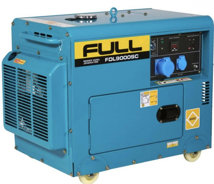 Дизельный генератор FULL FDL9000SC мощностью 6.8 кВт с электростартером и баком 25 л для резервного питания коттеджа