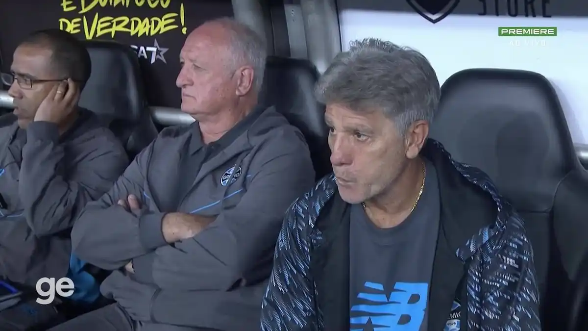 Grêmio revive história triunfante com reencontro de Scolari e Renato no banco contra o Botafogo