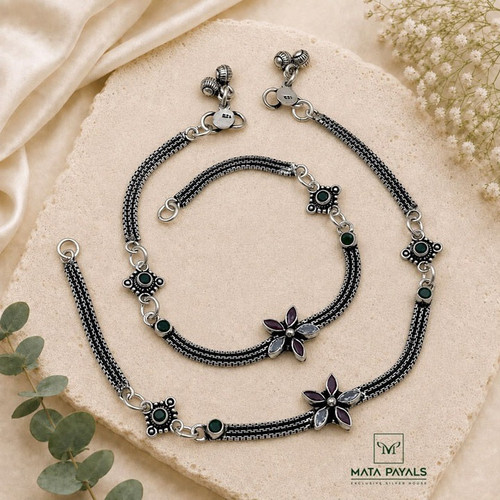 silver anklets for women, silver anklets online, silver payal for women,.jpg