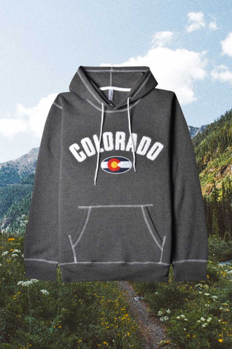 Embroidered Colorado Flag Hoodie - Heather Charcoal.jpg