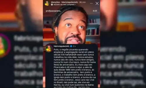 Fabrício Polezi, vereador do PL, é acusado de injúria racial contra o professor João Saraiva após chamá-lo de 'negrão picareta'