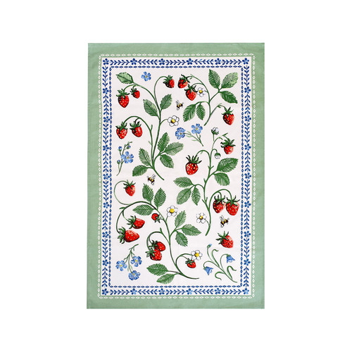 Ulster Weavers Strawberry Patch Tea Towel Cotton Green sn1.jpg