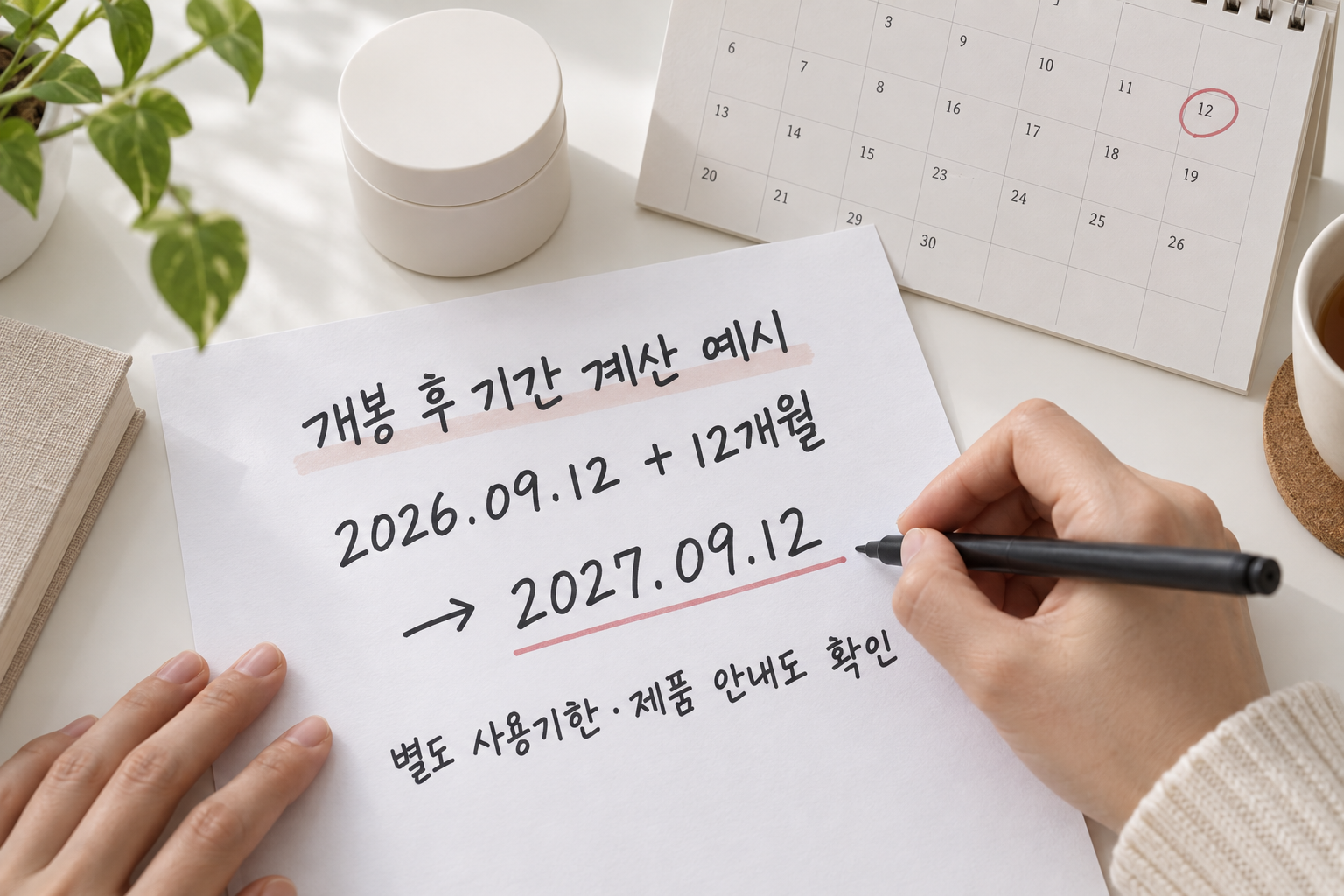 2026년 9월 12일에 12개월을 더하는 설명용 개봉일 계산