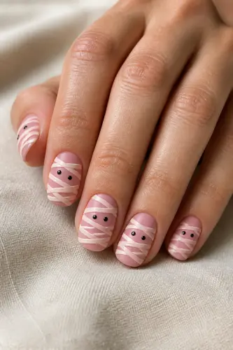 pink halloween nails 15 pink mummy wraps 15 1789355957.4