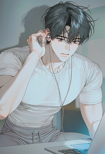 노트북으로 작업중.2