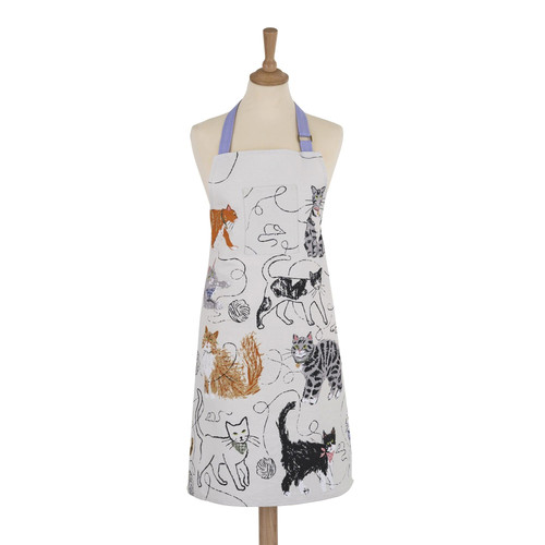 Ulster Weavers Feline Friends Apron Cotton Grey sn1.jpg