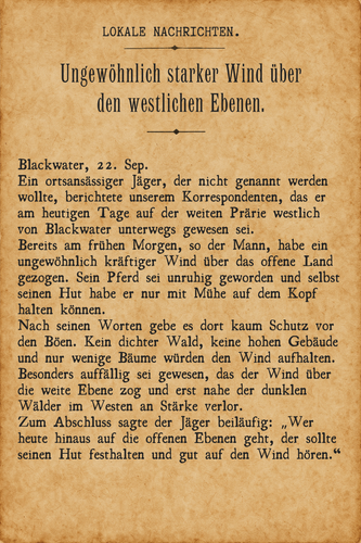 Blackwater, 22. Sep. Ein ortsansässiger Jäger, der nicht genannt werden wollte, berichtete unserem K.png