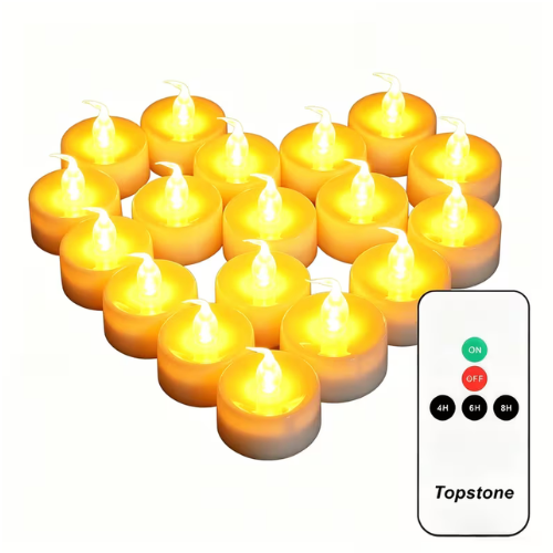 Flameless Candles 12 Pack Remote Timer LED Tea Light Candles with 400+ Hours Of Flickering Flameless.png