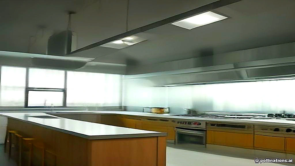 Bright colorful hero photo of a modern commercial kitchen with stainless equipment