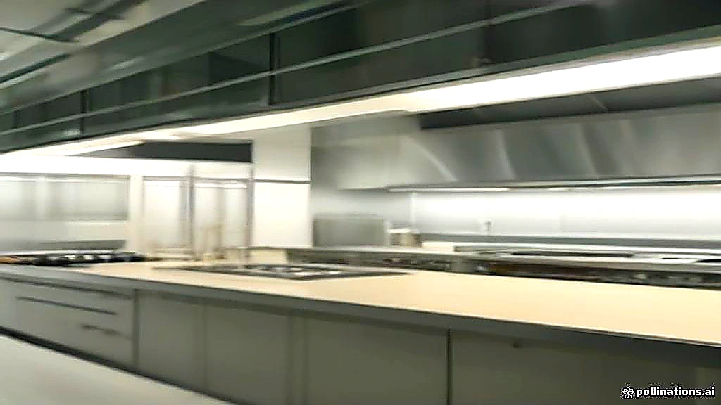 Bright colorful hero photo of a modern commercial kitchen with stainless equipment
