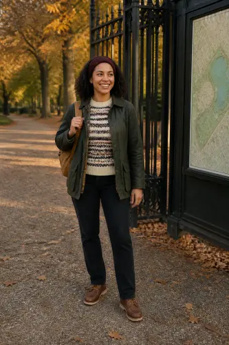 new york fall outfits 15 waxed jacket fair isle sweater and black jeans 15 1790050815.webp